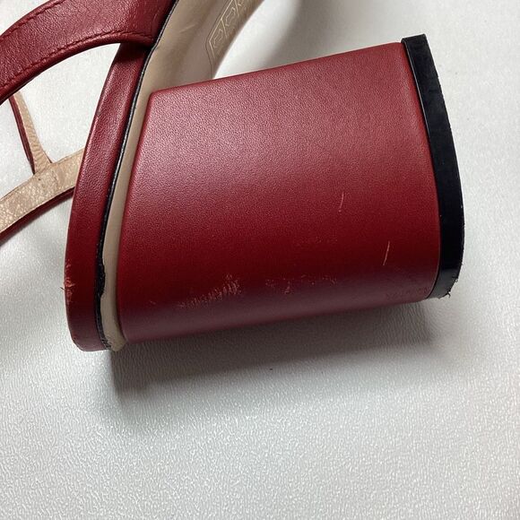 Gucci Red Leather GG Marmont Ankle Strap Sandals Size EU 38 - Picture 13 of 16